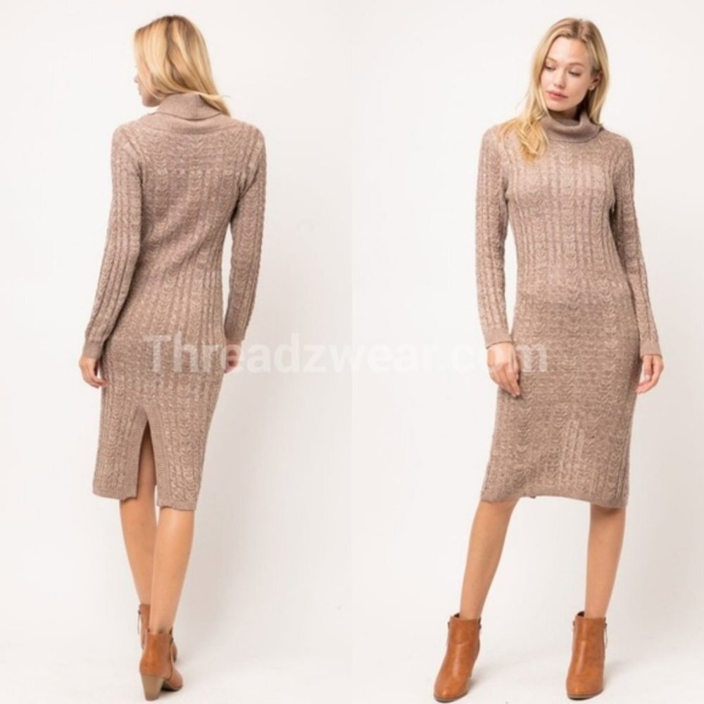 Long Sleeve Sweater Dress —#093 - Picture 2 of 8
